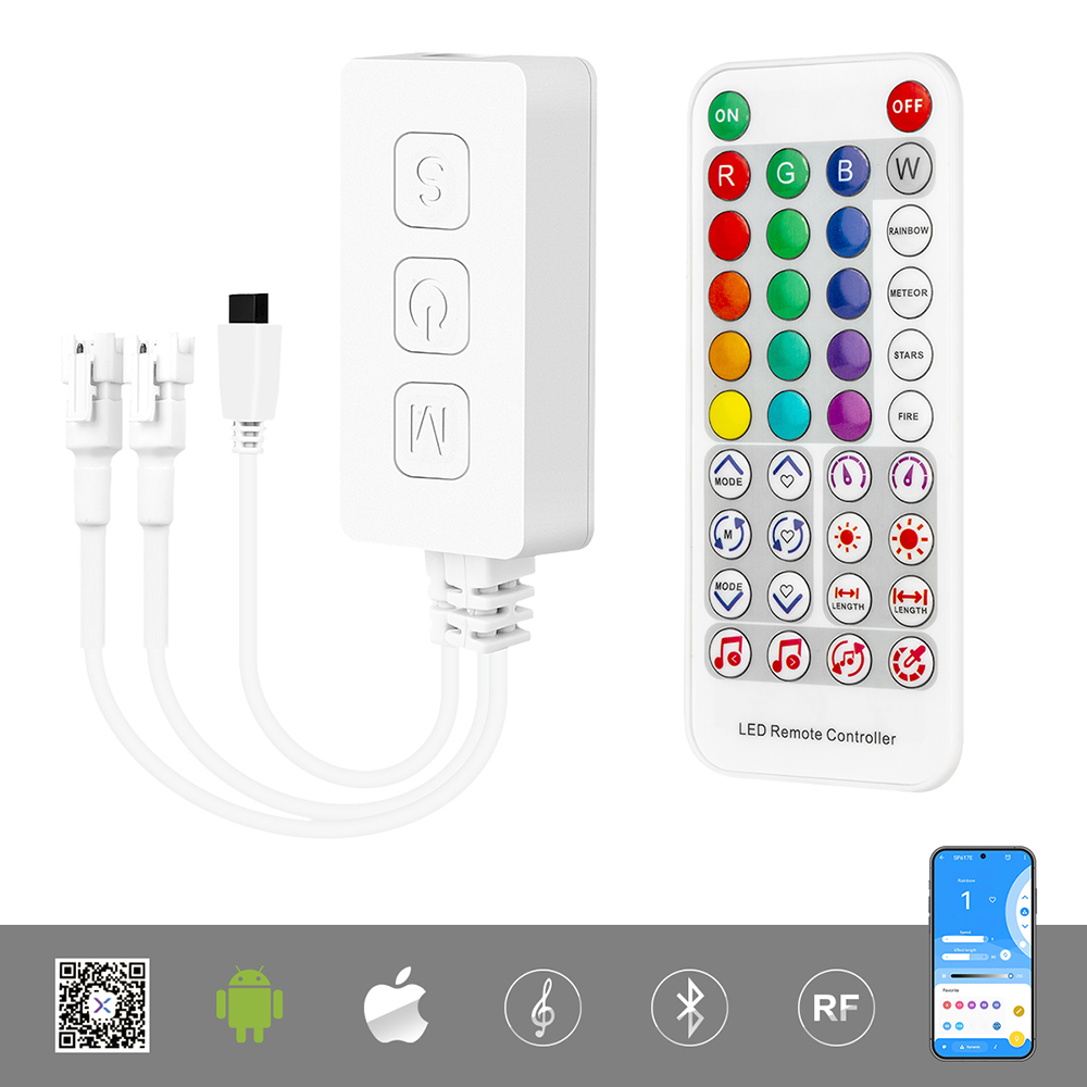 DC5-24V SP617E Bluetooth Music LED Controller Support WS2814, SK6812 RGBW LED Strips DC5-24V SP617E Bluetooth Music LED Controller Support WS2814, SK6812 RGBW LED Strips